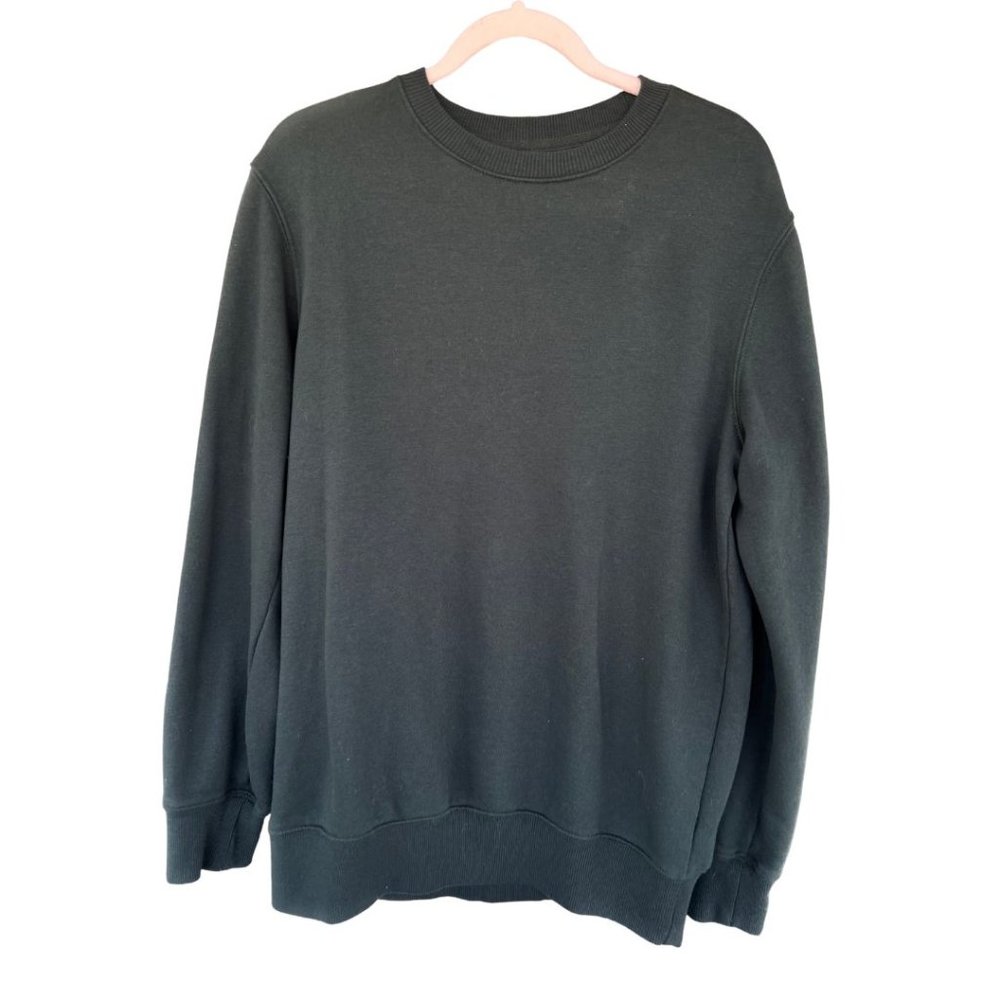Men's Goodfellow Fleece Crewneck Pullover Sweatshirt - Dark Green